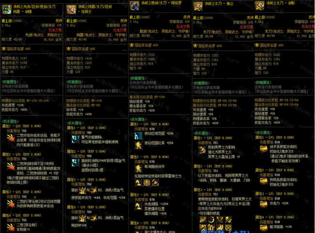最新dnf全职业技能一览表