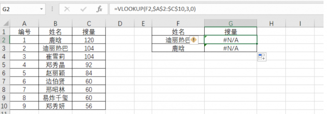 vlookup函数为什么匹配不出来