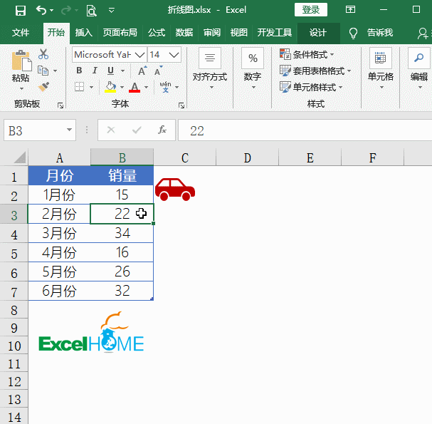 excel如何制作折线图表文字