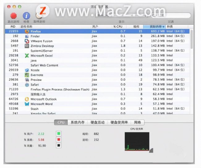 mac活动监视器快捷键是什么