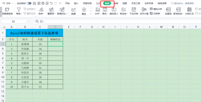 wps下拉选项怎么添加内容
