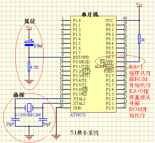 51单片机最小系统原理图教程