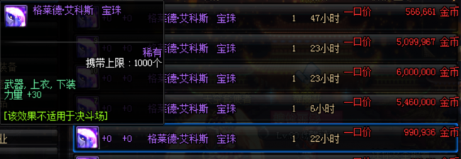 dnf力量宝珠都有哪些属性