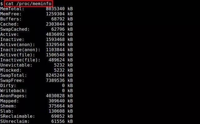 linux查看cpu和内存命令