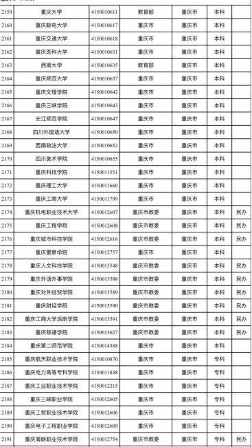 重庆高职院校有哪些学校