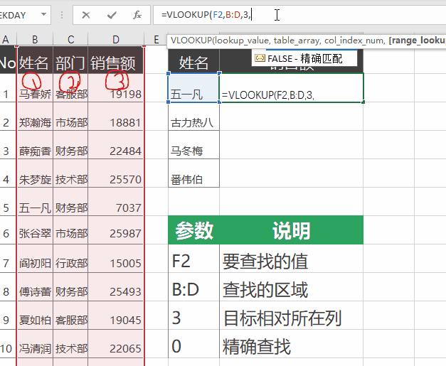 vlookup函数用法与理解