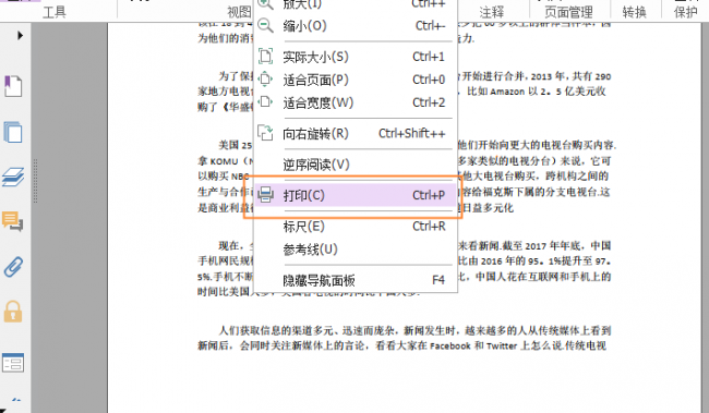 电脑上pdf文件怎么打印