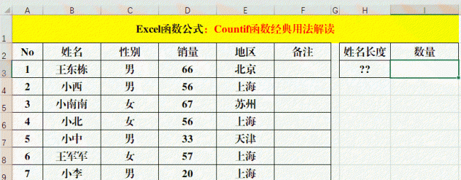 countif函数怎么用区间