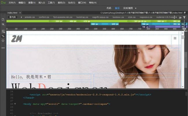 大学生dw网页设计作业