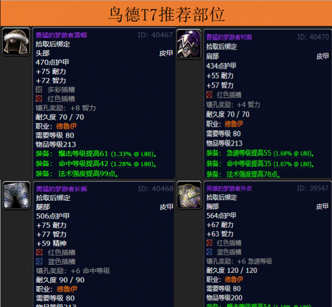 魔兽世界套装大全一览