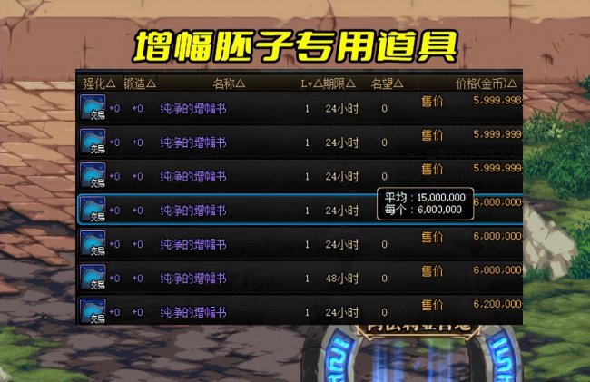 dnf纯净的增幅书多少钱