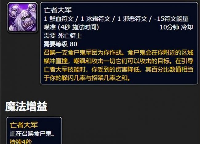 wlk死亡骑士技能加成