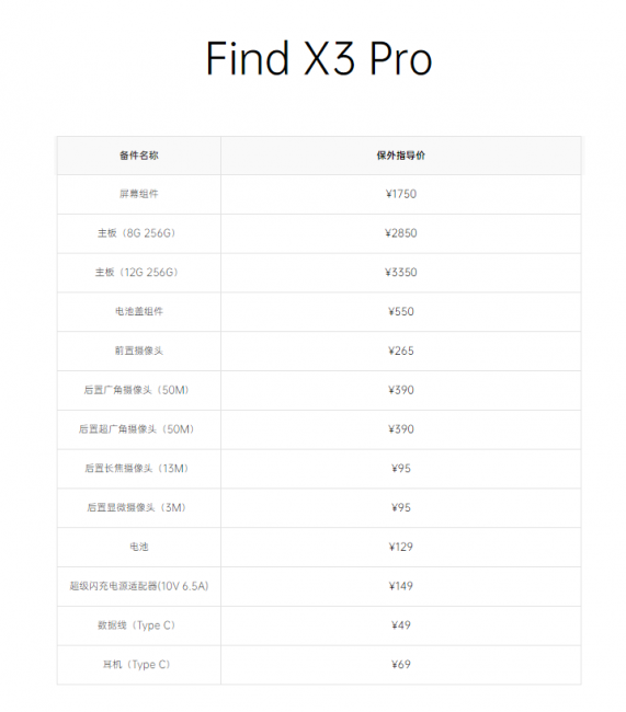 一加手机维修价格查询