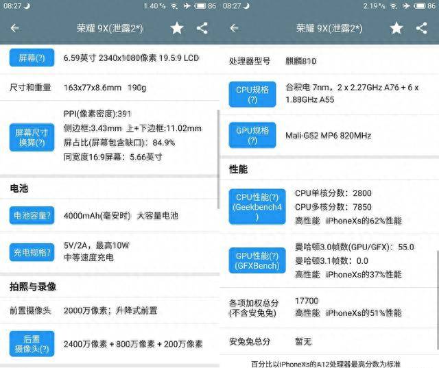 详解华为荣耀9x配置参数