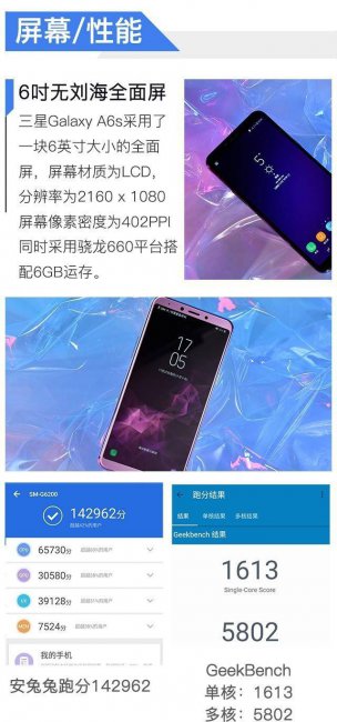 三星a6s屏幕是玻璃的吗
