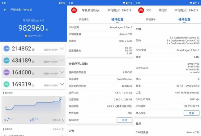 摩托罗拉edgex30散热怎么样