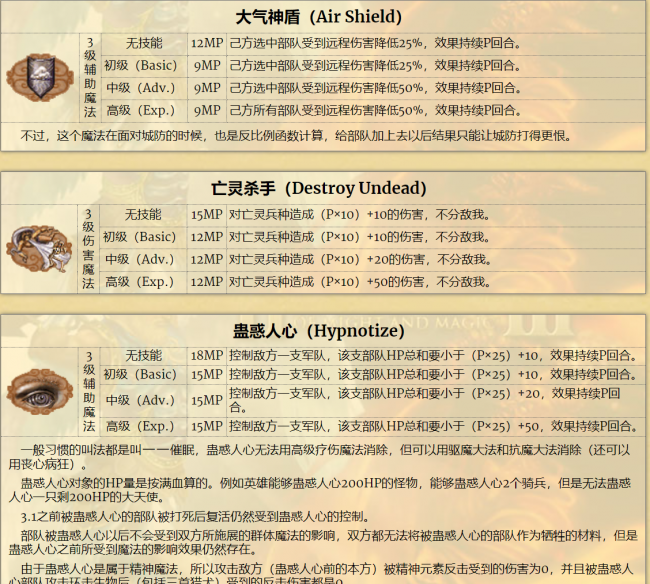 英雄无敌3魔法详解攻略