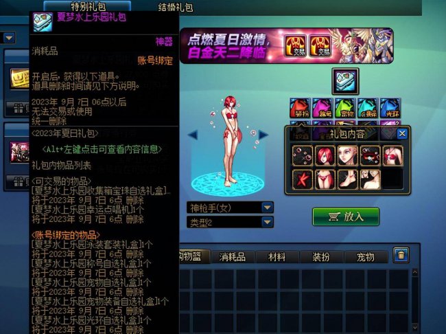 dnf夏日套多少钱一套装备