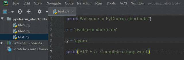 pycharm常用快捷键