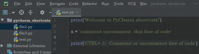 pycharm常用快捷键