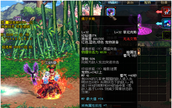 dnf宠物撒共属性详解