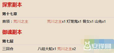 阴阳师荒川之主哪里多