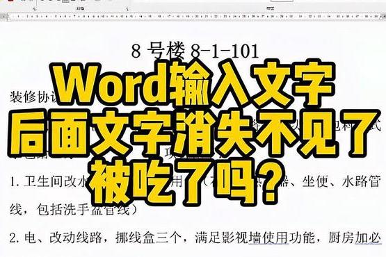 word输入时后面的字一个个消失怎么办