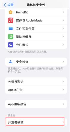苹果ios16开发者模式怎么打开