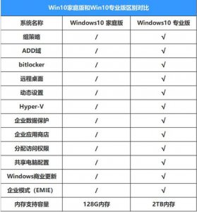 win10专业版和家庭版区别哪个好