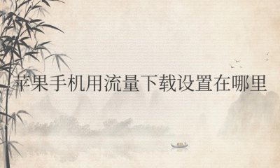 苹果手机使用流量下载如何设置方法