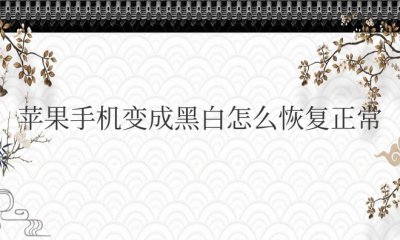 苹果手机变成黑白怎么恢复正常 苹果手机黑白屏如何恢复正常?