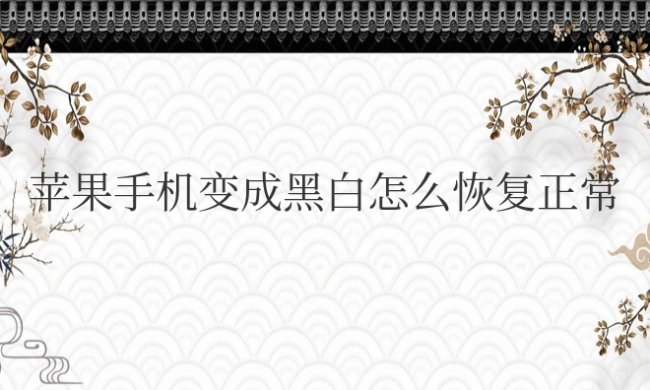苹果手机变成黑白怎么恢复正常