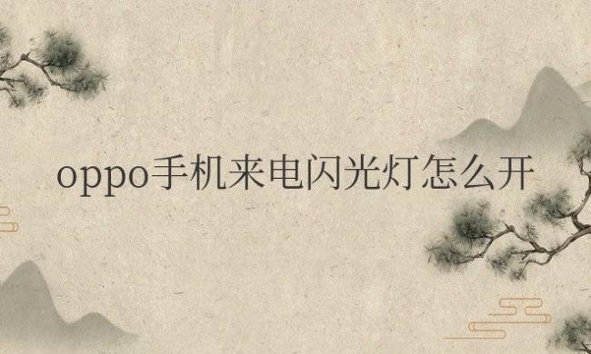 oppo手机来电闪光灯怎么开启