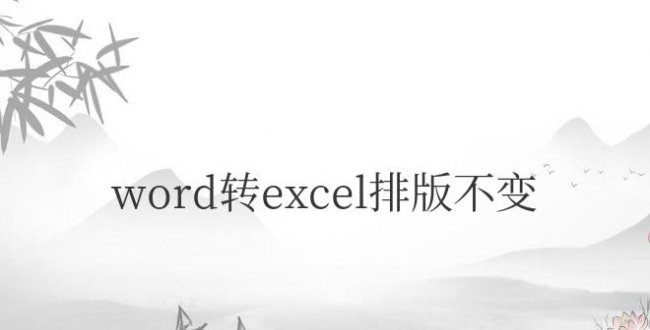 WPSword转excel排版不变