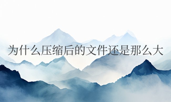 为什么压缩后的文件还是那么大怎么办