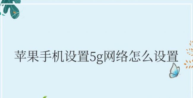 苹果手机设置5g网络怎么设置不了