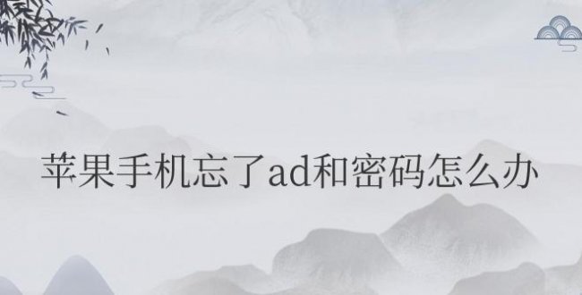 苹果手机忘了ad和密码怎么办