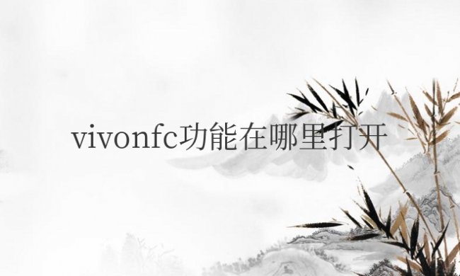 vivo手机nfc功能在哪里打开