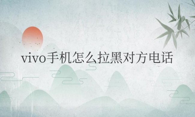 vivo手机怎么拉黑对方电话号码