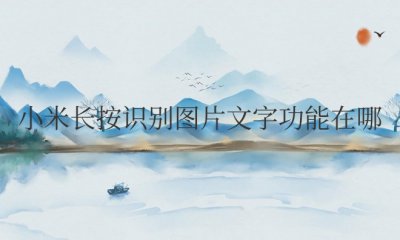 小米长按识别图片文字功能在哪设置