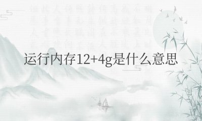 运行内存12+4g是什么意思 ＂了解12 4g运行内存的含义＂