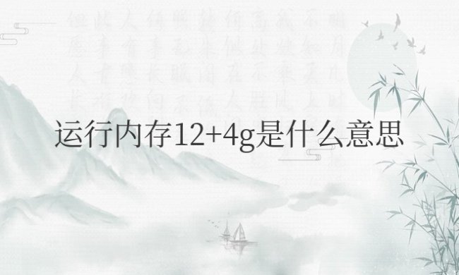 运行内存12+4g是什么意思