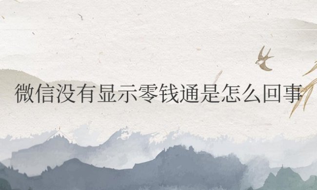 微信没有显示零钱通是怎么回事
