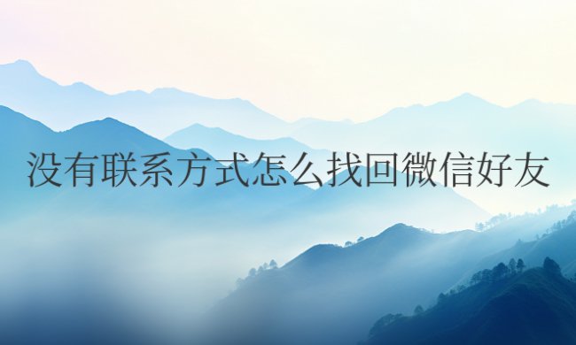 安卓没有联系方式怎么找回微信好友