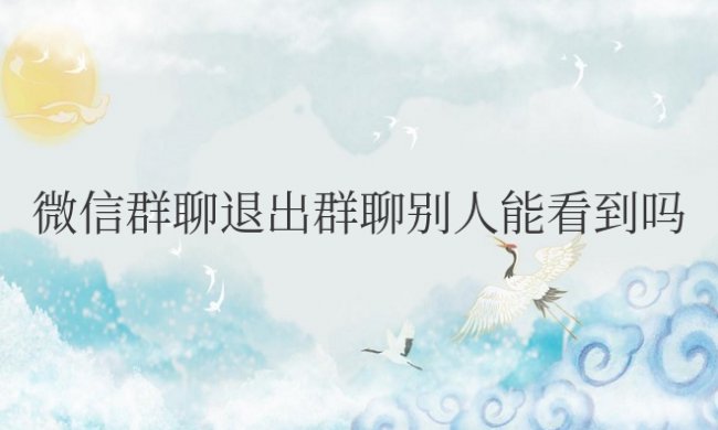 微信群聊退出群聊别人能看到吗