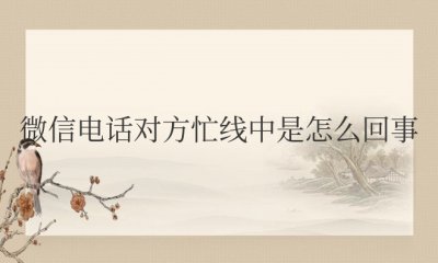 微信电话对方忙线中是怎么回事他之后看见吗