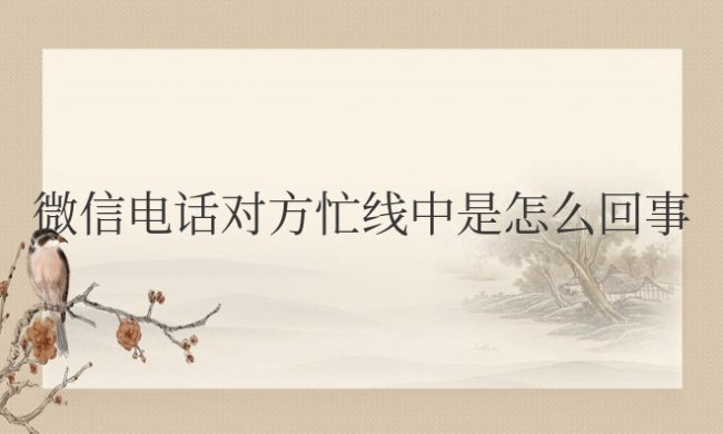 微信电话对方忙线中是怎么回事他之后看见吗
