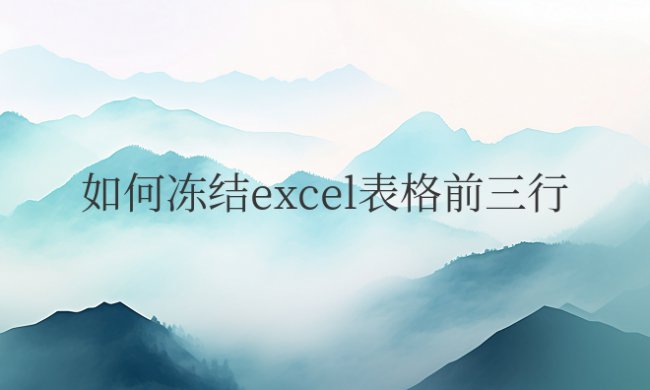 如何冻结excel表格前三行和前三列