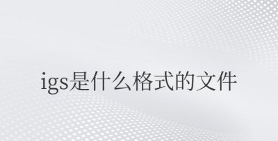 igs是什么格式的文件？可以用3D打开吗？