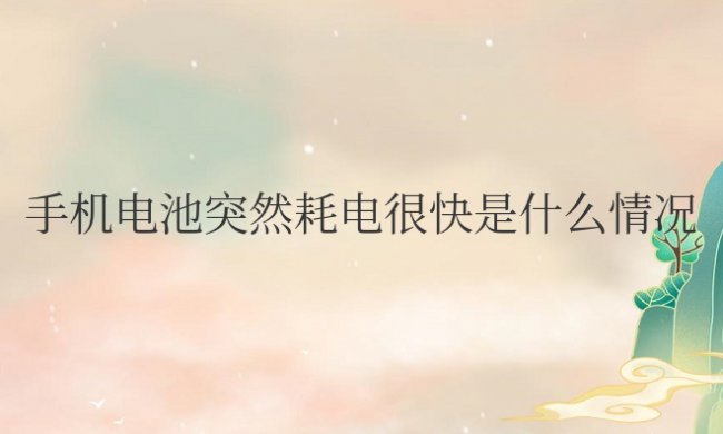 手机电池突然耗电很快是什么情况华为